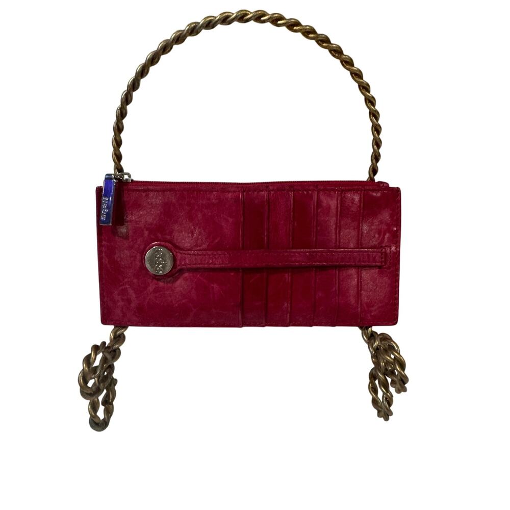 HOBO Kimi Pink Leather Card Stacker Holder Slim Wallet